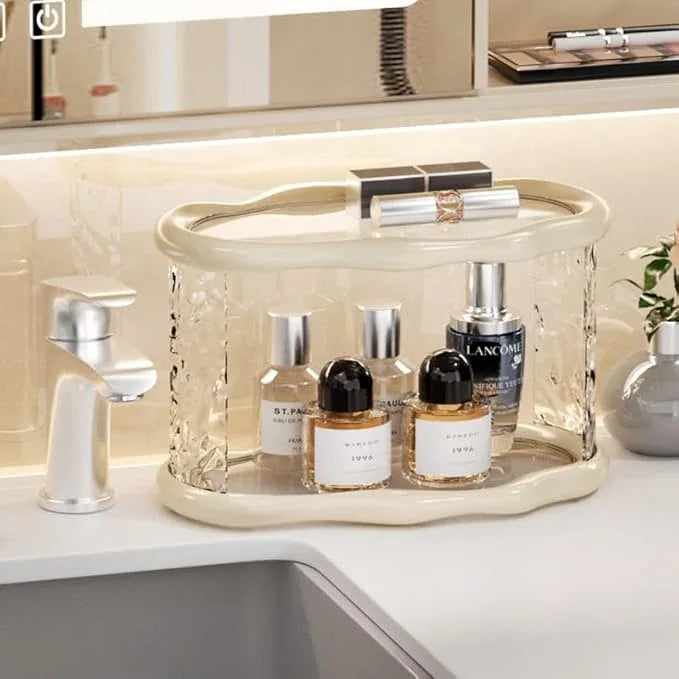 Bathroom Countertop Organizer, 2 Tier Bathroom Organizer and Storage, Acrylic Vanity Organizer Standing Holder Shelf, Perfume Makeup Skincare Cosmetic Desk Organizer for Bedroom Dressing Table, White - ModernBath