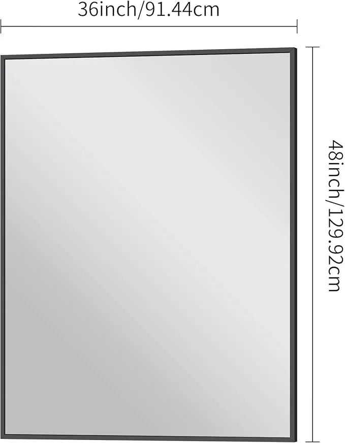 BONEWEI Bathroom Mirror,36x48 inch Large Wall Mirror for Bathroom Wall Mounted Black Rectangle Corner Mirrors,Black Bathroom Mirror for Living Room,Farmhouse,Bedroom Entryway,Horizontal/Vertical - ModernBath