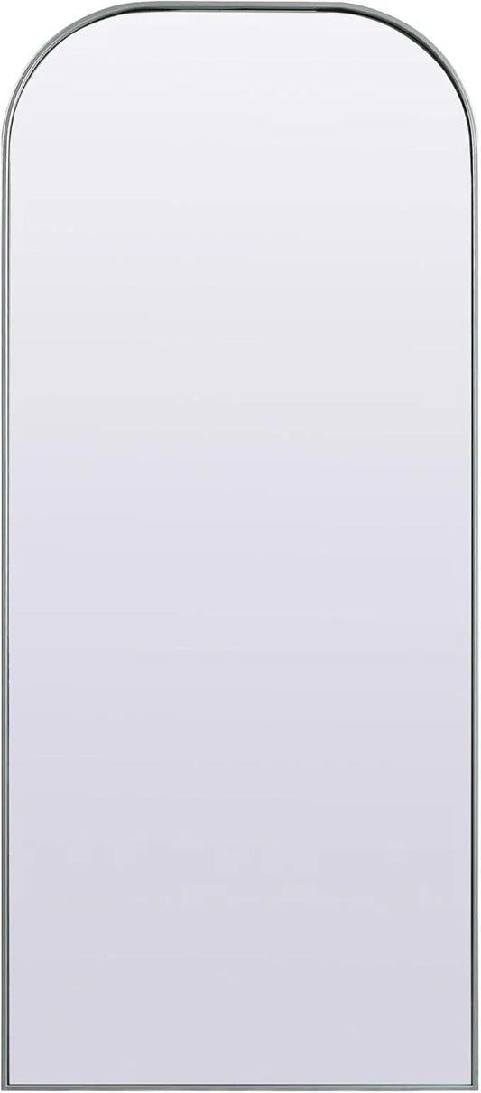 Illuminate, Metal Frame Arch Full Length Mirror 32X76 Inch in, Modern, Silver - ModernBath