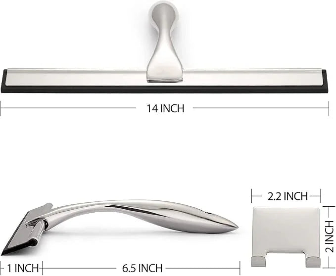 Hiware All-Purpose Shower Squeegee for Shower Doors, Bathroom, Window and Car Glass - Stainless Steel, 14 Inches - ModernBath