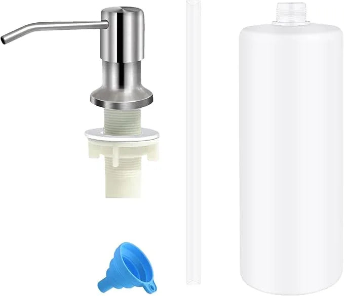 Soap Dispenser for Kitchen Sink,Stainless Steel Built in Soap Dispenser Countertop Pump Head,Dish Soap Hand Lotion Dispenser with Refillable 13.5OZ Bottle - ModernBath