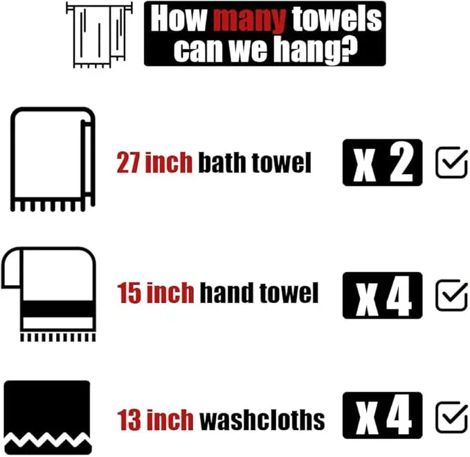 JQK Double Bath Towel Bar, Matte Black 30 Inch 304 Stainless Steel Thicken 0.8mm Towel Rack for Bathroom, Towel Holder Wall Mount, Useable Length 27 Inch, TB100L27-PB - ModernBath
