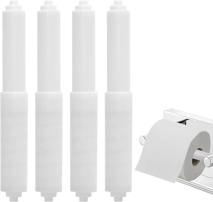4 Pcs Toilet Paper Holder Spring Loaded,Plastic Toilet Tissue Roll Holder Insert, Tissue Holder for Bathroom,White Toilet Paper Holder Replacement Rod for Toilet or Bathroom Fixture - ModernBath