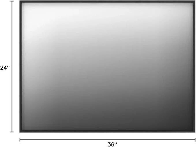 Bonverre 24x36 Inch Black Bathroom Mirror for Wall, Aluminum Frame Rectangle Rectangular Vanity Mirror, Modern Large for Bedroom, Living Room, Horizontal or Vertical - ModernBath
