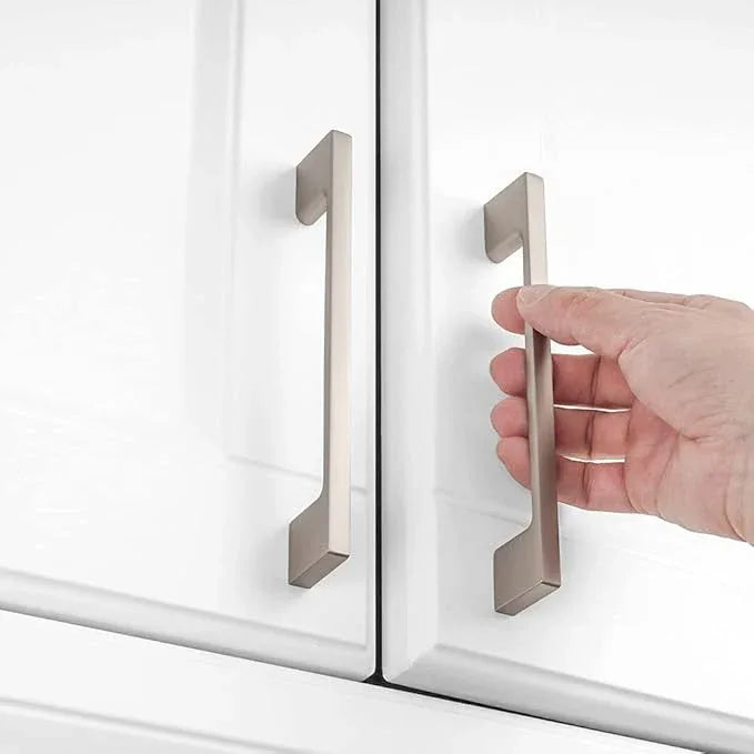 KOOFIZO 10 Pack 5 Inch Brushed Nickel Kitchen Cabinet Pulls Stain Nickel Cabinet Handles Silver Cabinet Hardware for Kitchen Cabinets Drawer P01 Dresser Cupboard Bedroom Bathroom - ModernBath