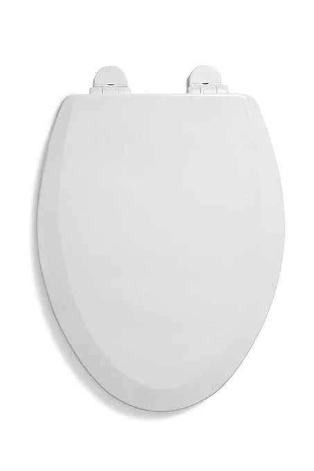 Centoco Elongated Toilet Seat, Heavy-Duty Wood Core with Plastic Scratch-Resistant Finish, Soft Close, Made in the USA, 900SC-001, White - ModernBath