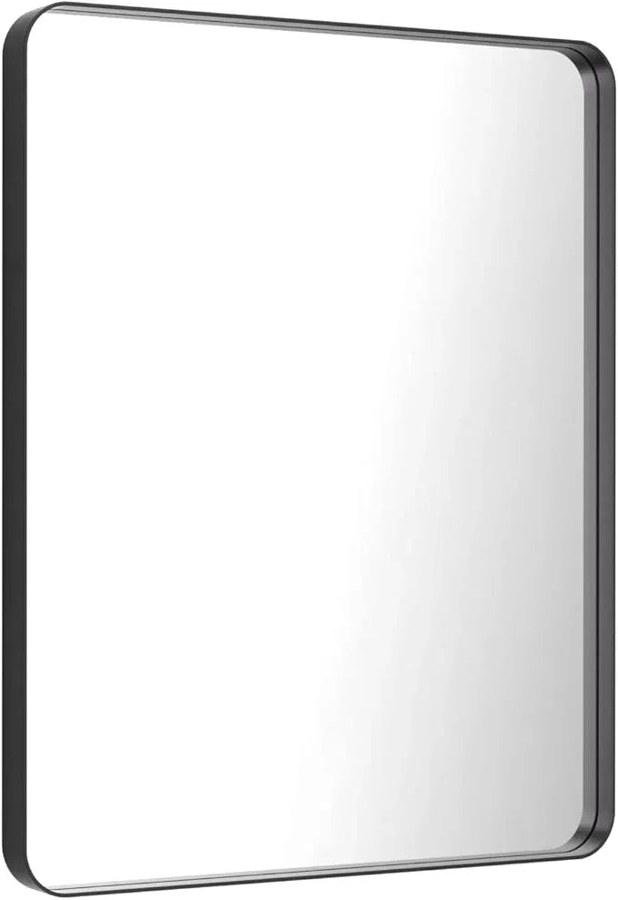 LOAAO 30X36 Inch Black Metal Framed Bathroom Mirror for Wall, Matte Black Bathroom Vanity Mirror Farmhouse, Anti-Rust, Tempered Glass, Hangs Horizontally or Vertically - ModernBath