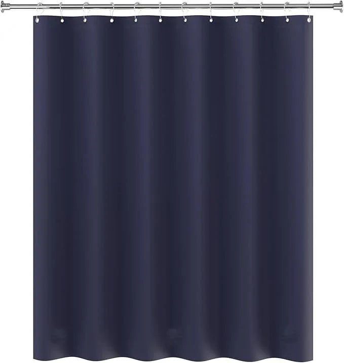 AmazerBath Navy Blue Shower Curtain, Thick PEVA, Heavy Duty Waterproof 72x72 with 3 Weighted Stones and 12 Grommets - ModernBath