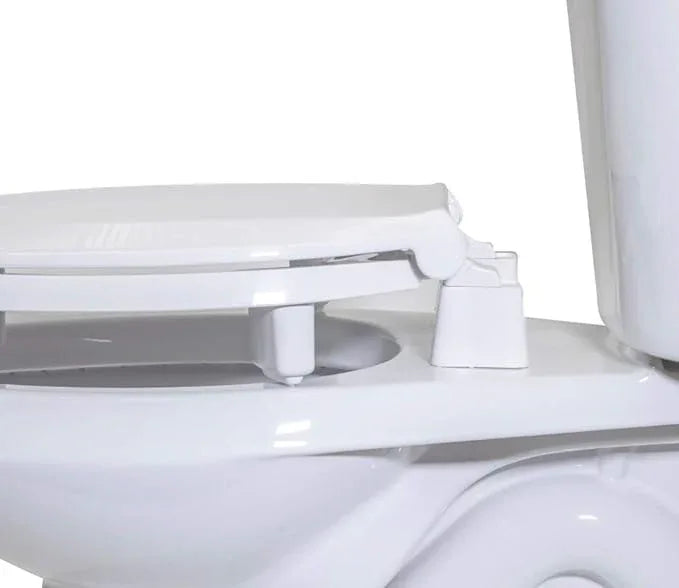 Centoco 3 inch Raised Toilet Seat for Seniors, Round, Closed Front With Cover, Plastic, Made in the USA, 3L440STS-001, White - ModernBath