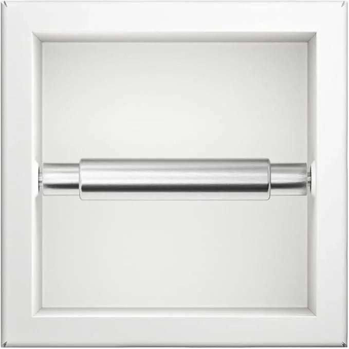 Toilet Paper Holder, in Wall Toilet Roll Holder for Bathroom Renovation, 304Stainless Steel Recessed Toilet Tissue Holder (White) - ModernBath