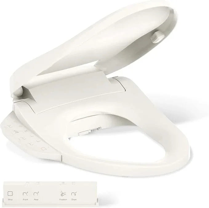 Kohler PureWash M250 Manual Round Bidet Toilet Seat, Biscuit, Quiet-Close Lid Prevents Slamming, Easy Installation with Quick-Release Hinges, Adjustable Spray Position & Pressure - ModernBath