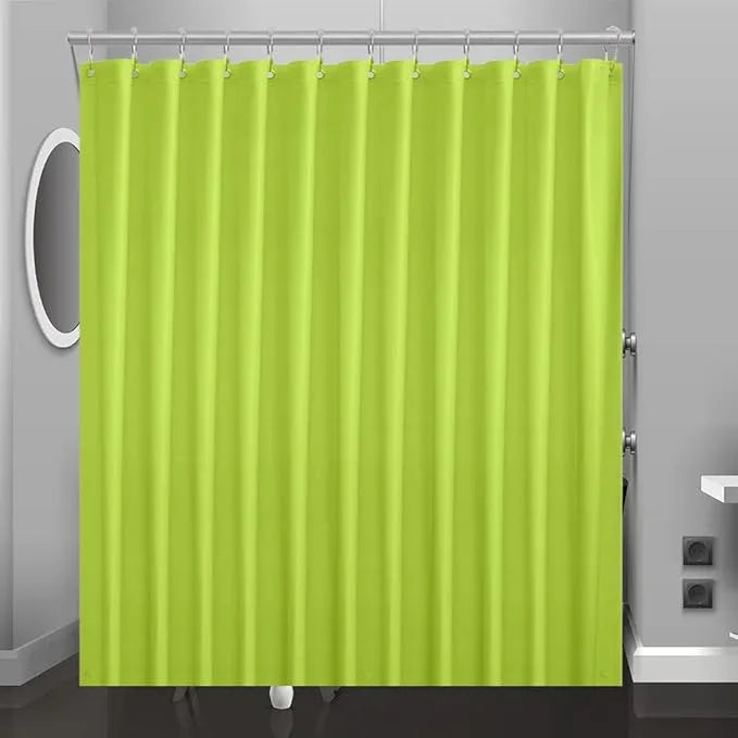Eazzier Bath Lime Green Plastic Shower Curtain Or Liner, 72x72 Inch Lightweight Plastic Bathroom Shower Showroom Inner Curtain with Rustproof Metal Grommet Holes and Weighted Magnets - ModernBath