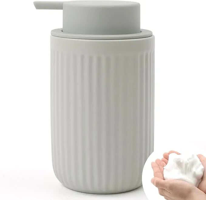 BosilunLife Foam Hand Soap Dispenser - Ceramic Foaming Soap Dispenser for Bathroom 12oz Refillable Liquid Lotion Soap Dispenser with Rust-Proof Foaming Pump for Countertop - ModernBath