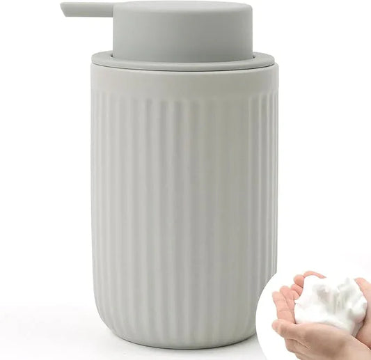 BosilunLife Foam Hand Soap Dispenser - Ceramic Foaming Soap Dispenser for Bathroom 12oz Refillable Liquid Lotion Soap Dispenser with Rust-Proof Foaming Pump for Countertop - ModernBath