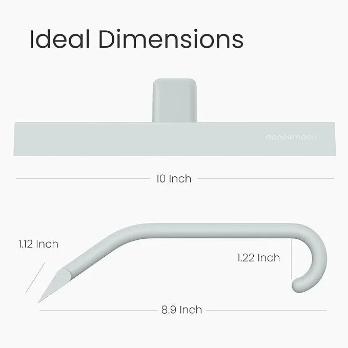 dancemoon JustHang Shower Squeegee for Glass Doors, All-one-Piece Silicone with Built-in Hook Design for Easy Hanging and Cleaning, 10 Inch Sage Green - ModernBath