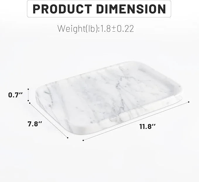 Arabescato Marble Vanity Tray - Decorative Organizer for Bathroom Countertop, Dresser, Kitchen Sink - ModernBath