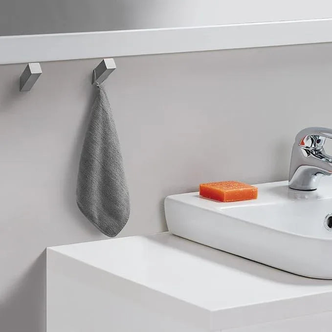 NINETREX Towel Hooks Grey SUS304 Stainless Steel 4 Pack Heavy Duty Modern Wall Hooks Robe Hook for Bathroom Livingroom Hotel Style Wall Mounted - ModernBath