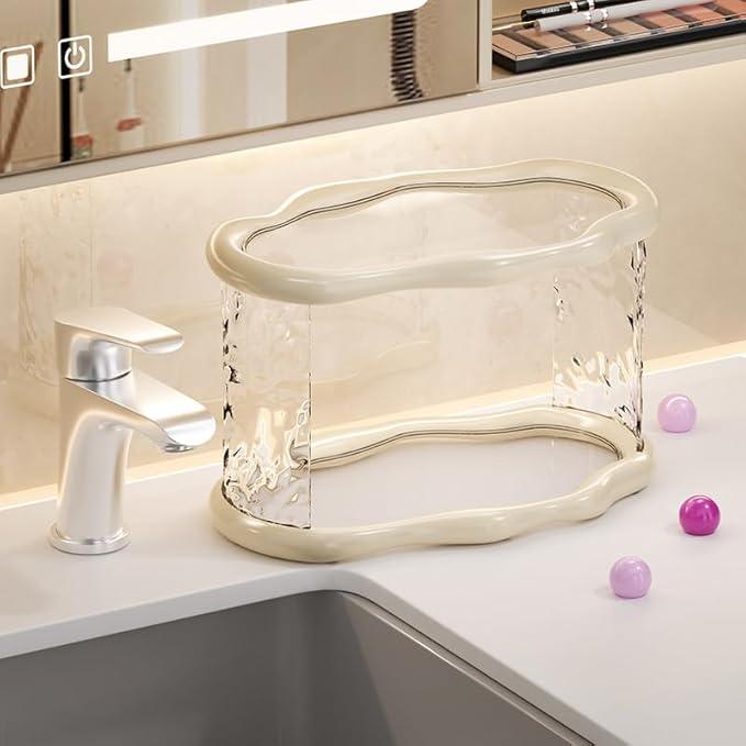 Bathroom Countertop Organizer, 2 Tier Bathroom Organizer and Storage, Acrylic Vanity Organizer Standing Holder Shelf, Perfume Makeup Skincare Cosmetic Desk Organizer for Bedroom Dressing Table, White - ModernBath