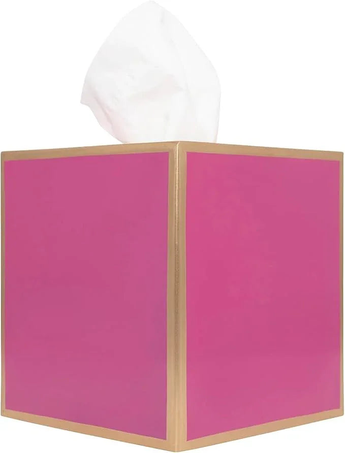 Jaye’s Studio Decorative Square Tissue Box Cover Pink Tissue Holder for Bathroom Bedroom & Home, Metal Tissue Box Holder, Pink Tissue Box Cover Cube, Facial Tissue Dispenser & Farmhouse Decor (6x6x5) - ModernBath