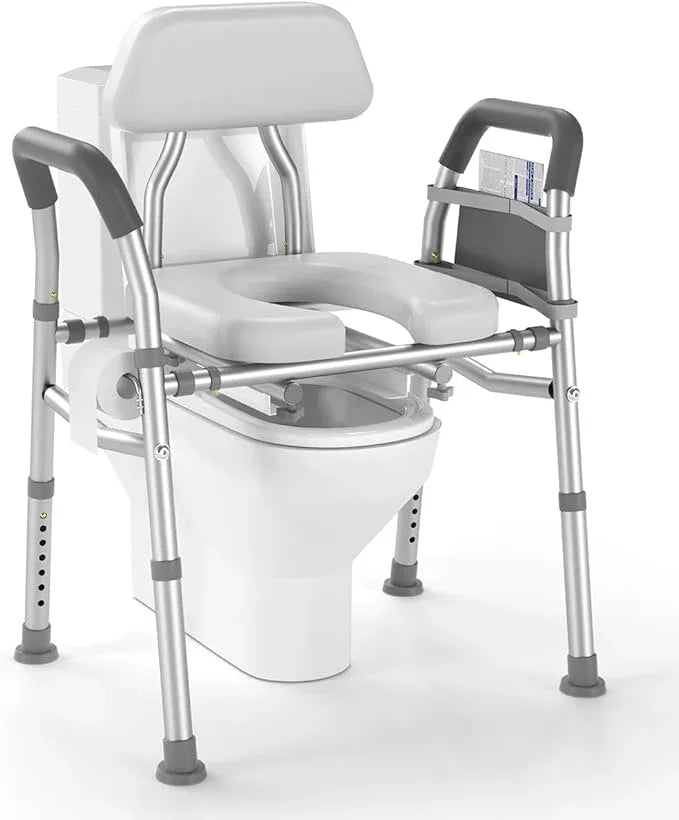 Raised Toilet Seat with Handles 400lb - Adjustable 3 in 1 Commode Chair for Toilet with Arms, Toilet Riser with Handles, Toilet Chair Over Toilet, Handicap Toilet Seat - ModernBath