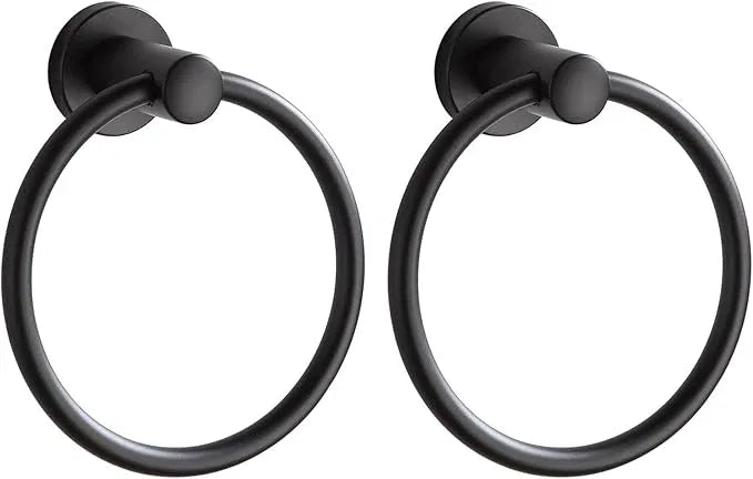 BGL Black Bathroom Towel Holder Black Towel Ring Stainless Steel Towel Ring for Bathroom 2 Pack - ModernBath