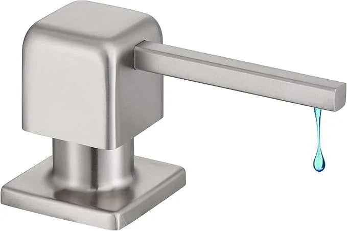 CREA Soap Dispenser for Kitchen Sink, Kitchen Soap Dispenser Brushed Nickel Square Built in Sink Soap Dispenser for Bathroom with 17 OZ Bottle - ModernBath