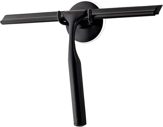 Ettori Shower Squeegee for Glass Doors, Squeegee for Shower Glass Door, Window and Car Glass, Mirrors - All-Purpose Stainless Steel Squeegee, 10 Inches and Black - ModernBath