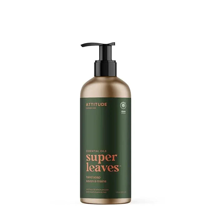 ATTITUDE Liquid Hand Soap, EWG Verified, Plant and Mineral-Based, Vegan Personal Care Products, Patchouli and Black Pepper, 16 Fl Oz - ModernBath