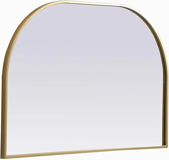Illuminate, Metal Frame Arch Mirror 36X24 Inch in, Modern, Brass - ModernBath