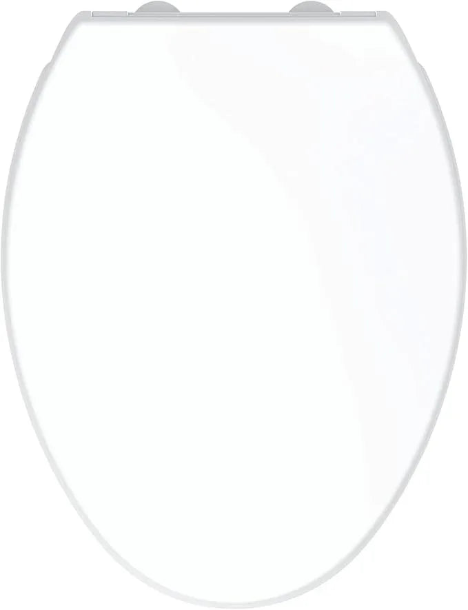 Gerber Soft-Close Elongated Toilet Seat with One-Button Quick-Release, Top-Mount Installation, Non-Slip Bumpers, and Cover, Heavy-Duty Plastic, White, GC550126 - ModernBath