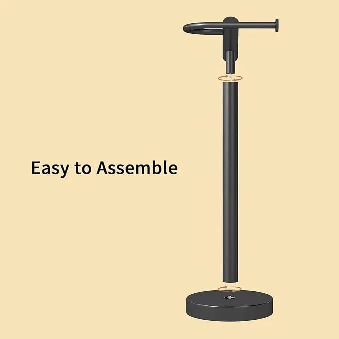 YUMORE Heavy Weighted Toilet Paper Holder Stand, No Drill Freestanding Bathroom Tissue Roll Stand, Stable Floor Standing Paper Roll Dispenser for Bathroom, Bedroom, Vanity - ModernBath