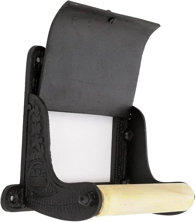 Renovators Supply Manufacturing Black Wall Mount Toilet Tissue Paper Holder 6.9" Wide Antique Ornate Victorian Style Solid Aluminum Rust Resistant Toilet Tissue Roll Holder Storage with Lid - ModernBath
