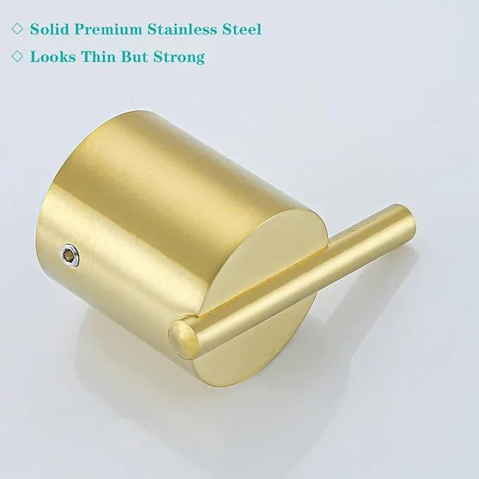 RANDOM Brushed Gold Towel Hook,Gold Hooks for Wall 304 Stainless Steel Towel Hooks for Bathrooms Kitchen Modern Towel Hook Wall Mounted Hand Towel Holder Coat Hooks 2 Pack.96068-8BG2 - ModernBath
