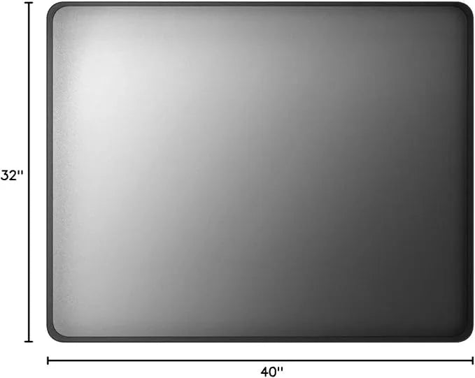 LOAAO 40X32 Inch Black Metal Framed Bathroom Mirror for Wall, Matte Black Bathroom Vanity Mirror Farmhouse, Large Rounded Rectangle Mirror, Anti-Rust, Tempered Glass, Hangs Horizontally or Vertically - ModernBath