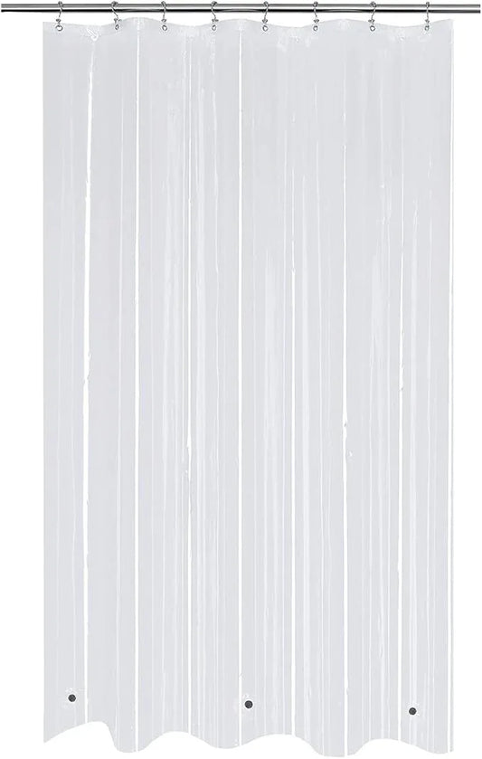 Mrs Awesome Clear PEVA Shower Curtain Liners with 3 Magnets, Water Proof Plastic Shower Liner for Bathroom or Shower Stall, 54x78 - ModernBath