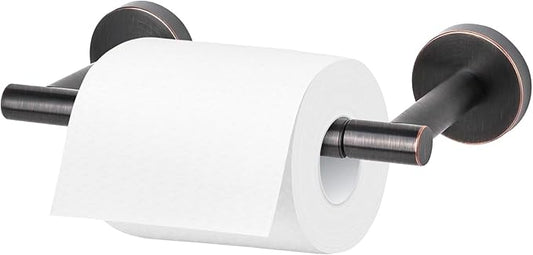 Newfun Oil Rubbed Bronze Toilet Paper Holder, SUS 304 Stainless Steel Adjustable Double Post Pivoting Toilet Paper Roll Holder Wall Mount for Bathroom