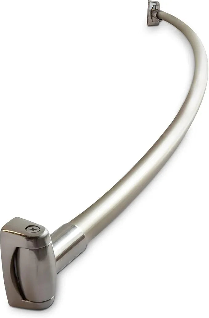 60-Inch Stainless Steel Curved Shower Curtain Rod, 5 Foot Mounted Non-Telescoping Rust Proof (Brushed Nickel) - ModernBath