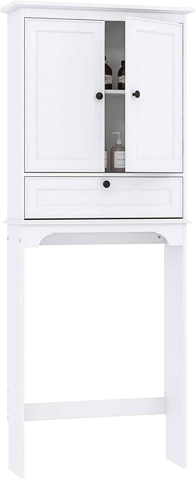 Spirich Over The Toilet Storage Cabinet, Bathroom Above Toilet Storage Cabinet with Doors and Adjustable Shelves, White - ModernBath
