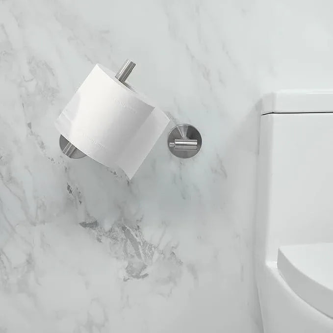 BWE Brushed Nickel Toilet Paper Holder Wall Mounted Double Post Pivoting Toilet Tissue Holders SUS 304 Stainless Steel Toilet Roll Holder for Bathroom Kitchen and RV Washroom - ModernBath