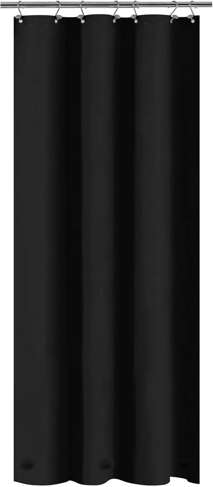 Barossa Design Black Stall Shower Curtain Liner 36" W x 72" H - Waterproof PEVA Plastic Shower Liner for Small Bathroom Stall, Lightweight Bath Curtain with 3 Magnets & Metal Grommets - Black - ModernBath