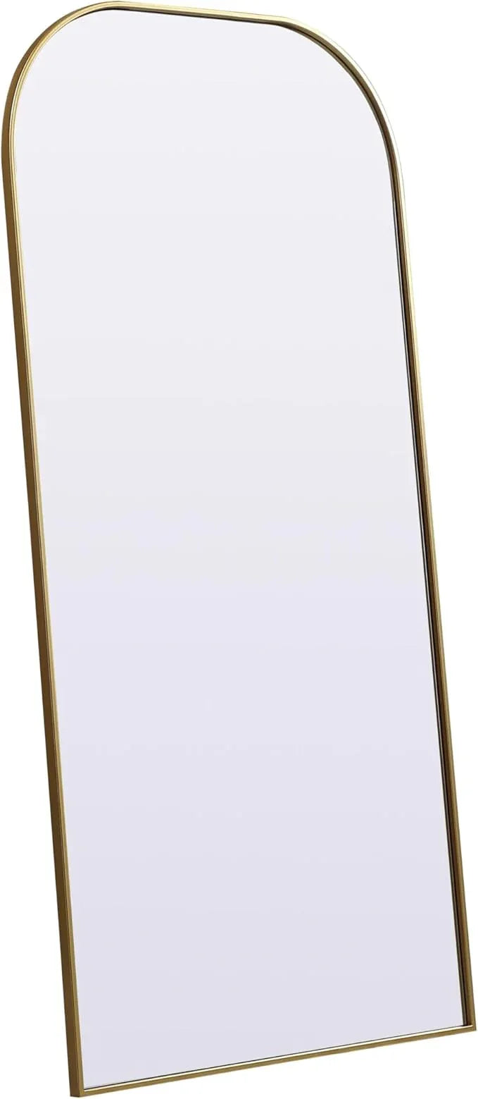 Illuminate, Metal Frame Arch Full Length Mirror 32X66 Inch in, Modern, Brass - ModernBath