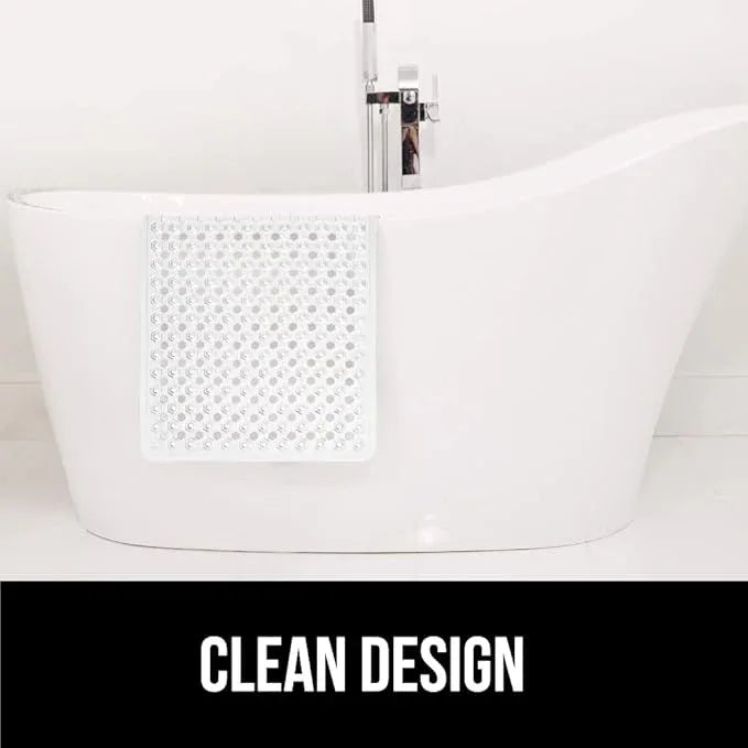 GORILLA GRIP Patented Bath Tub Shower Mat, Machine Washable Bathtub Floor Liner Mats, Suction Cups and Drain Holes to Keep Tubs Clean, Soft on Feet, Bathroom Essentials, 35x16 Inch, Clear - ModernBath