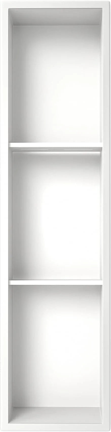 Stainless Steel Shower Niche 36" X 8" White No Tile Needed Niche Shower with 3-Tiers Shelf for Bathroom Storage Recessed Wall Niches Bathroom Shelf Over Mount Installation - ModernBath