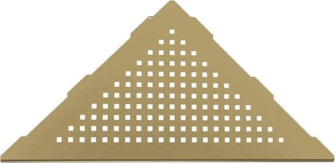 Corner Shower Shelves, 10” Recessed Tile Shower Shelf Brushed Golden, 304 Stainless Steel Grout in Corner Tile Shower Shelves, No Drilling, 2 Pack - ModernBath
