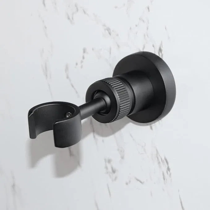 PHASAT Handheld Shower Head Holder Adjustable Solid Brass Handheld Shower Head Bracket Holder Wall Mount,Shower Wand Holder Matte Black,A13023B - ModernBath