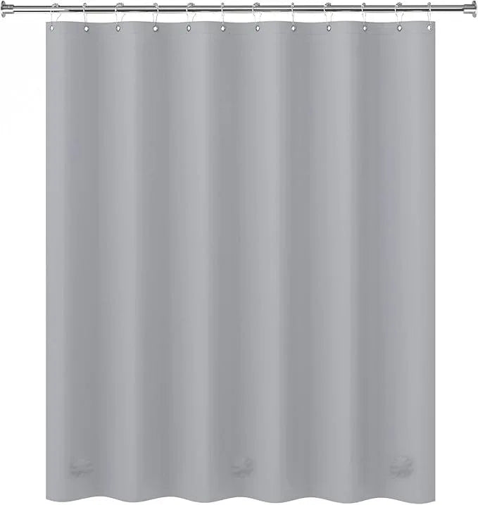 AmazerBath Grey Shower Curtain Plastic, Thick PEVA Shower Curtain Grey, Heavy Duty Shower Curtains for Bathroom, Waterproof Shower Curtain 72x72 with 3 Big Weighted Stones and 12 Rustproof Grommets - ModernBath