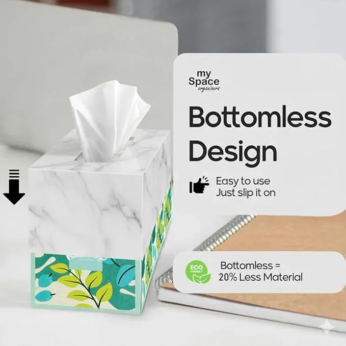 Tissue Box Cover Rectangle - Tissue Box Holder Rectangular - Compatible with Kleenex - Acrylic Marble Bathroom Accessories Decor - ModernBath