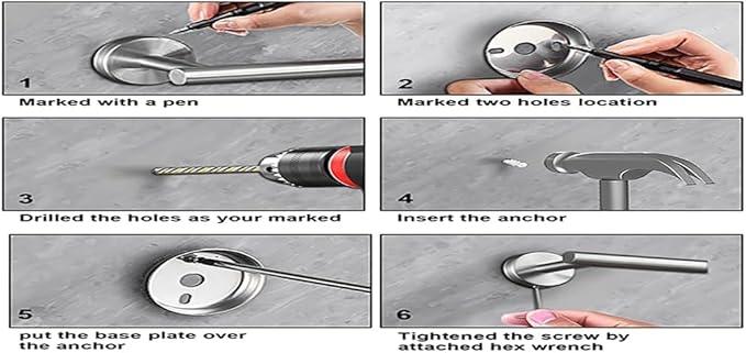 15sets 24inch Brushed Nickel Bathroom Hardware Set, Include 3PCS 24inch Towel Bar, 6PCS Robe Hook, 3PCS Towel Ring, 3PCS Toilet Paper Holder - ModernBath