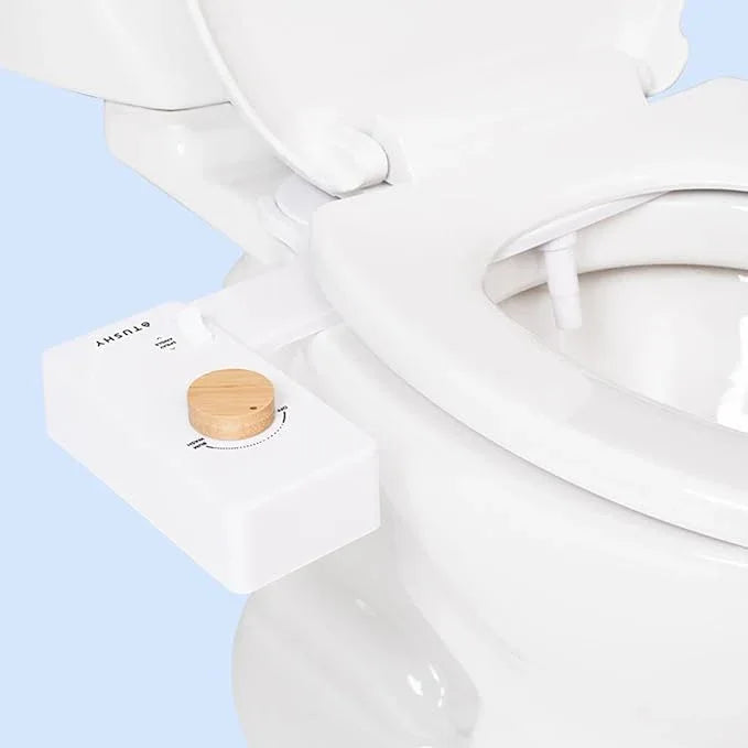 TUSHY Classic 3.0 Bidet Toilet Seat Attachment - A Non-Electric Self Cleaning Water Sprayer with Adjustable Water Pressure Nozzle, Angle Control & Easy Home Installation (Bamboo Knob) - ModernBath