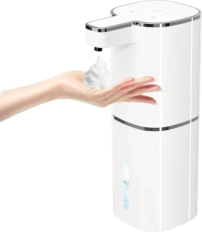 Automatic Foaming Soap Dispenser, Touchless Hand Soap Dispenser, USB Rechargeable, 4 Adjustable Levels, 14.2 oz (420 ml) Large Capacity, for Bathroom, Kitchen & School (White, Foaming) - ModernBath